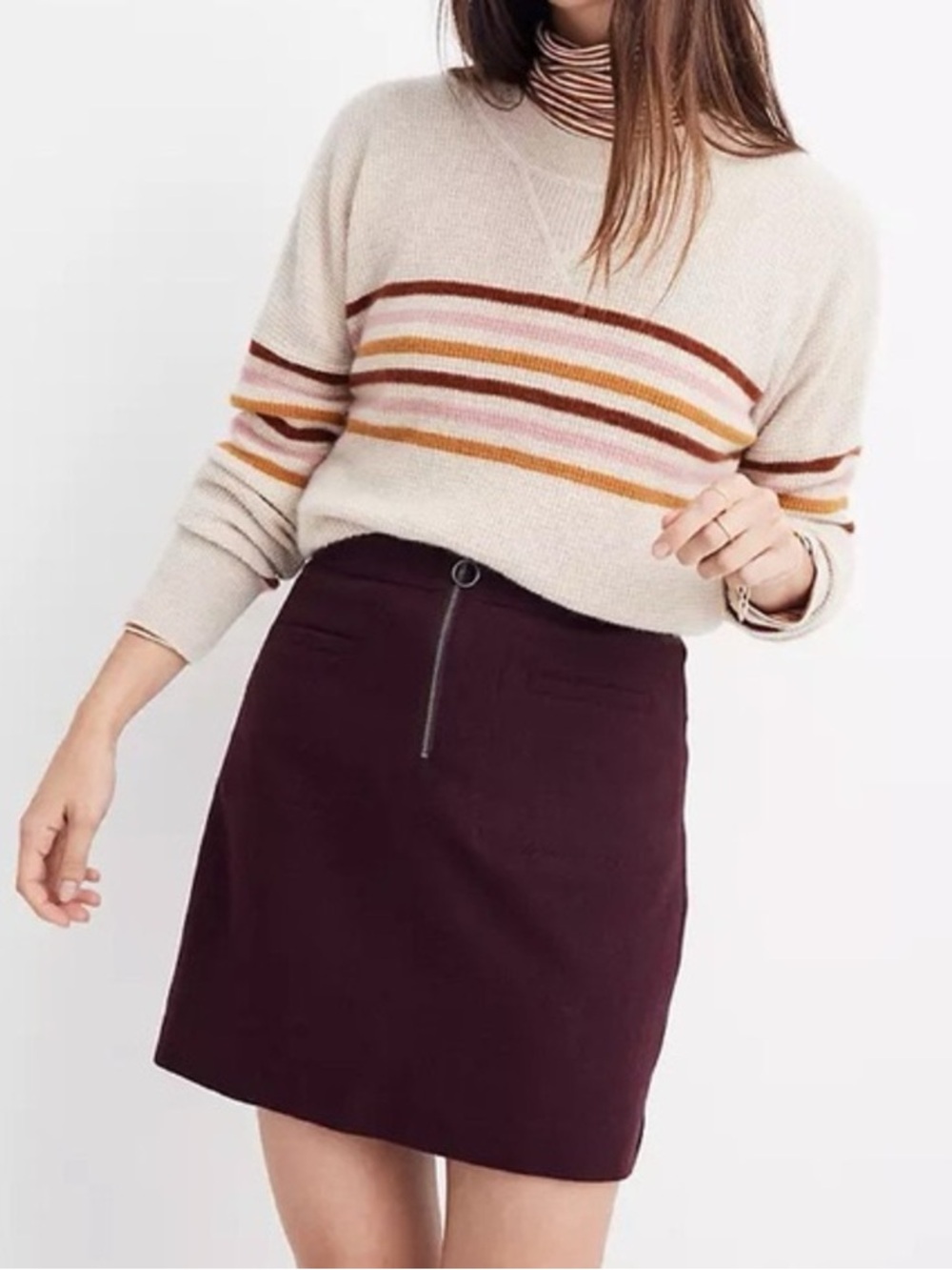 Madewell Zip-Front Mini Skirt